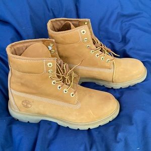 Men’s 6” basic leather boot, worn only once for photo shoot.